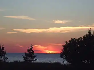 Strand van Liimala bij zonsondergang