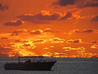 Zonsondergang gezien vanag Kim Sha Beach