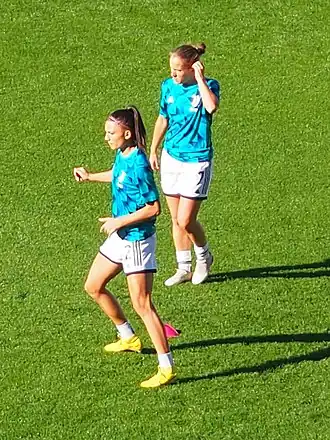 Bonfantini tijdens een warming-up bij een wedstrijd van Juventus FC in 2022