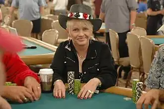 Susie Isaacs tijdens de World Series of Poker 2005