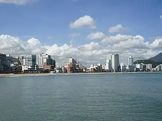 Zicht op Gwangalli strand