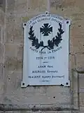 Plaquette oorlogsmonument