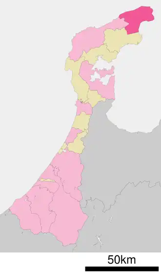 Situering van Suzu in de prefectuur Ishikawa