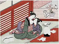 Suzuki Harunobu, Katoenspinnen (1760)