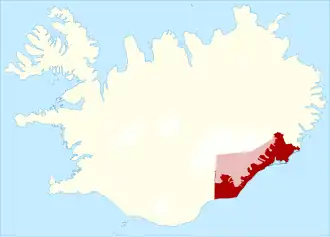 Ligging van Hornafjörður