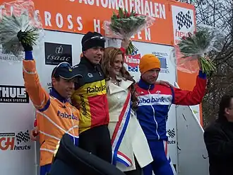 Het mannenpodium in 2006, v.l.n.r.: Richard Groenendaal, winnaar Sven Nys en Gerben de Knegt