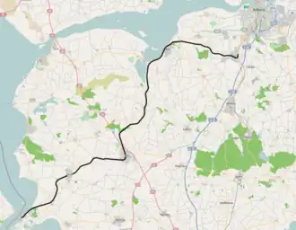 Spoorlijn Svenstrup - Hvalpsund op de kaart