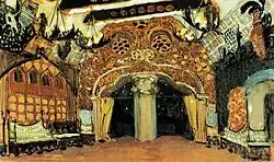 Setontwerp van Alexander Golovin voor het derde bedrijf (Bolsjojballet, 1901)