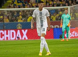 Šeško in 2022 spelend voor Slovenië