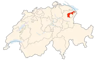 Kaart van Appenzell Ausserrhoden