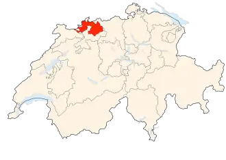 Kaart van Basel-Landschaft