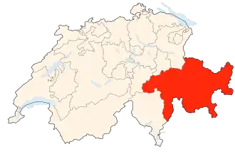 Kaart van Graubünden