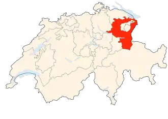 Kaart van Sankt Gallen