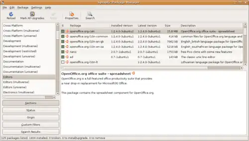 Synaptic als grafische interface voor APT