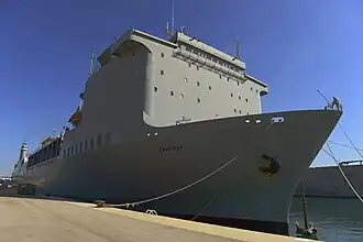 Dit Amerikaanse schip, de MV Cape Ray, werd in 2014 uitgestuurd om, zoals eind 2013 was overeengekomen, Syrische chemische wapens te vernietigen.