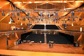 Zicht op zitplaatsen zaal