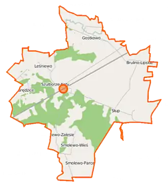 Kaart van Szulborze Wielkie