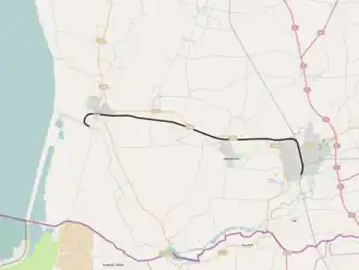 Spoorlijn Tønder - Højer Sluse op de kaart