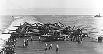 TBD Devastators op USS Enterprise tijdens de Slag bij Midway.