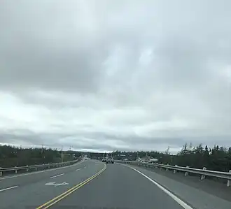 De Trans-Canada Highway ter hoogte van Goobies