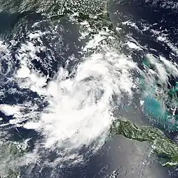 Foto of weerkaart van orkaan