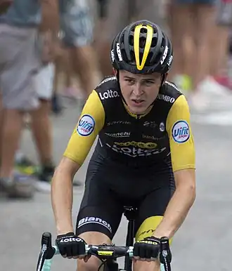 Antwan Tolhoek tijdens de Ronde van Frankrijk in 2018