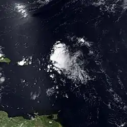 Foto of weerkaart van orkaan