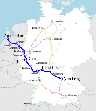 TEE Rhein-Main binnen het Duitse IC-netwerk