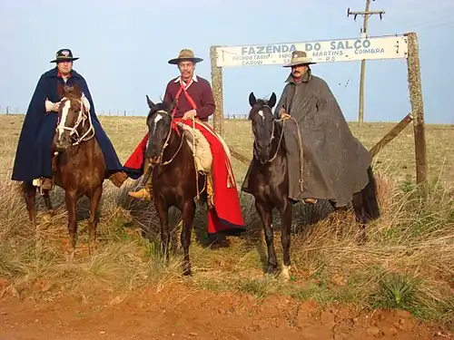Drie gaucho's te paard