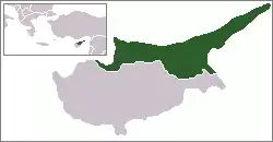 De de facto Turkse Republiek Noord-Cyprus.