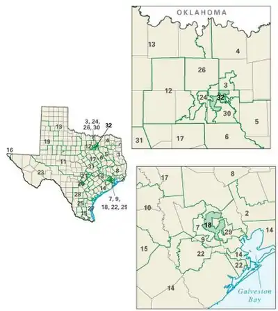Congresdistricten van Texas tijdens het 109e Amerikaans Congres