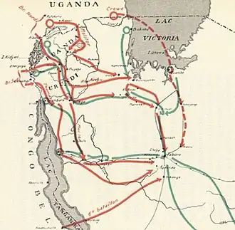 Kaart van het Tabora-offensief