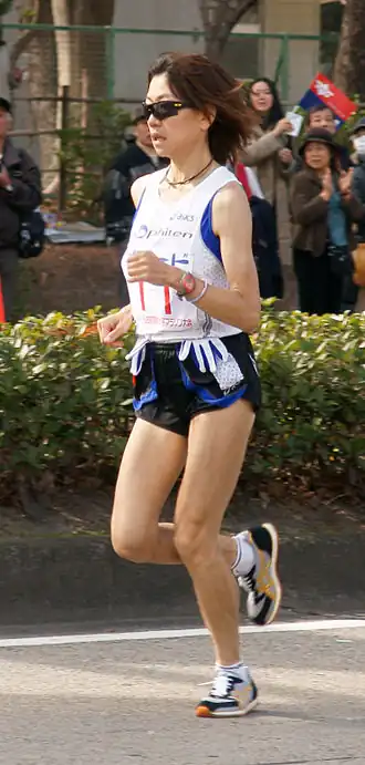 Tijdens de marathon van Nagoya 2008
