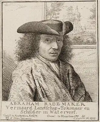 Abraham Rademaker, door C. van Noorde, getekend omstreeks 1770.