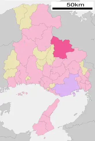 Situering van Tamba in de prefectuur Hyogo