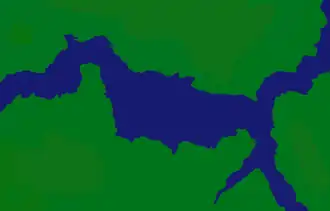 Het Tangjiashanmeer op 3 juni 2008