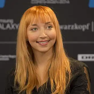 Tatjana Mihhailova tijdens het Eurovisiesongfestival 2014