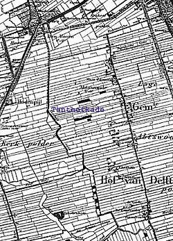 Tanthofkade op kaart uit ca 1874