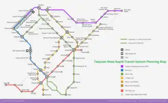 Metrokaart van Taoyuan