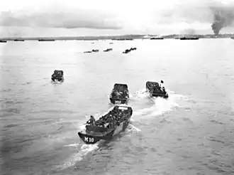 Geallieerde troepen landen op Tarakan in mei 1945