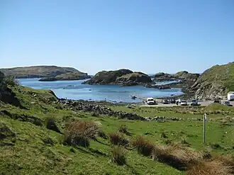 Tarbet met links op de foto Handa