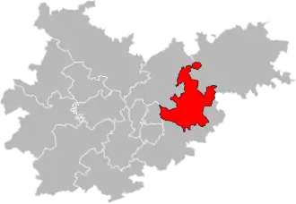 Locatie van het kanton