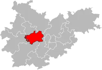 Locatie van het kanton