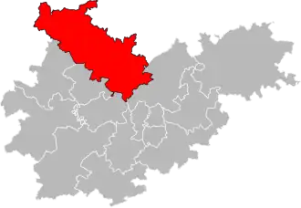 Locatie van het kanton