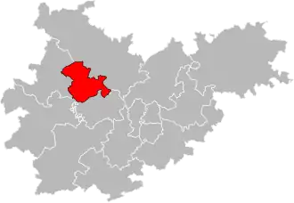 Locatie van het kanton