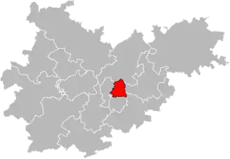 Locatie van het kanton