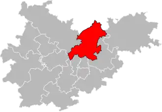 Locatie van het kanton