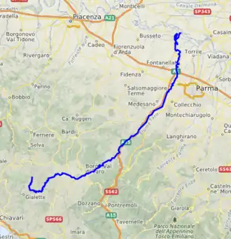 Rivier de Taro bij Parma