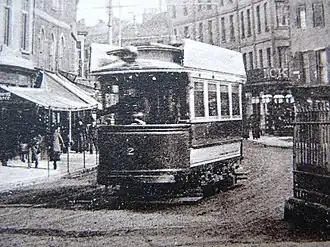 De elektrische tram van Taunton rond 1910