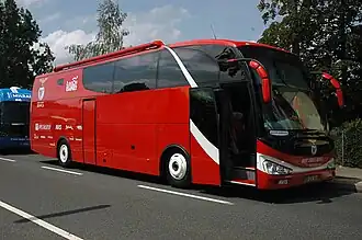 Ploegbus van Benfica tijdens de Ronde van Beieren, 2007.